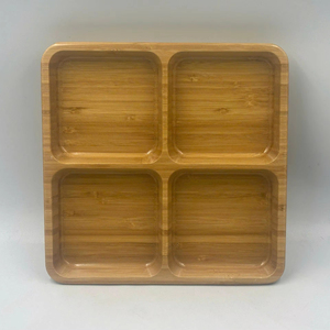 Plateau de service de luxe en bambou 23x23x3 cm Portable et léger avec finition peinte durable pour la restauration Made in Vietnam - Product Image 1