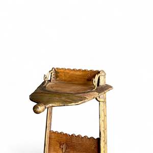 Étagère à livres pliable en fer et bois de style traditionnel en laiton FTD pour la maison, le bureau et le salon - Product Image 3