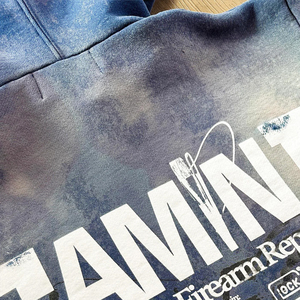 เสื้อฮู้ดผ้าฝ้ายพิมพ์ลายกรดซีดจากแสงแดดผ้าฝ้ายขนแกะมีฮู้ดแบบวินเทจ - Product Image 4