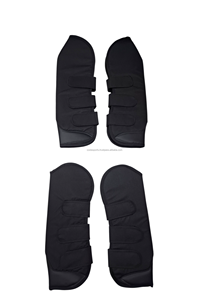 Costa Sports Black Horse Travel Horse Shoes - Juego de 4 protectores de piernas de algodón y forro polar personalizados para deportes ecuestres, protección contra moscas, tendones, tobillos y rodillas - Product Image 6