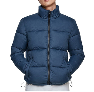 Mode hiver à capuche coton grande taille coupe-vent bulle veste zippée à manches longues à capuche vers le bas Puffer épissage vol hommes veste - Product Image 1