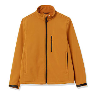 Veste Softshell pour homme de style tactique, noire, imperméable, coupe-vent, fermeture éclair intégrale, légère, logo personnalisé, fournisseur OEM de vêtements - Product Image 5