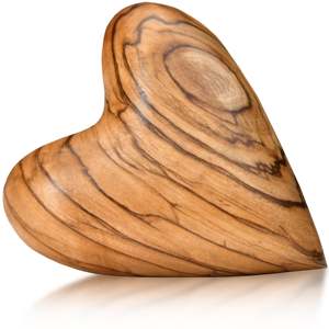 Heart-shaped gift, olive wood, palm <b>stone</b>, lucky charm - Product Image 1
