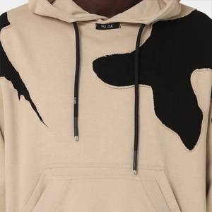 Sudadera con capucha de invierno de felpa francesa de algodón 100% personalizada para hombre, ropa de calle de gran tamaño de retazos, bordado, lavado a la piedra, liso, teñido, peso pesado - Product Image 3