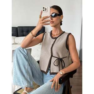 Women's Casual <b>Long</b> Floral Print <b>Sleeveless</b> <b>Cardigan</b> for Spring Autumn Winter Sizes S-XL Custom OEM/ODM - Product Image 2