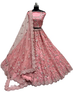 Nuevo Lehenga Choli Exclusivo Estilo Novia, Semi-Cosido con Bordado de Red, Lentejuelas y Bordado Dori para Bodas - Product Image 1