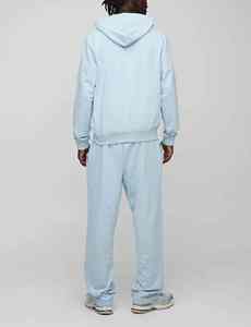 Sudadera con capucha y pantalones de chándal con cremallera de peso pesado para hombre de lana de algodón superventas chándales de invierno con serigrafía personalizados de gran tamaño OEM - Product Image 3