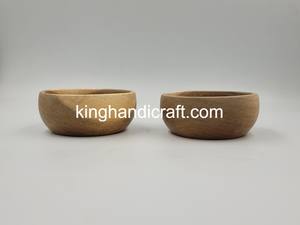 Mini bol en bois d'acacia D6xH3cm pour condiments d'épices au sel | Bol en bois fait main pour cadeau de décoration de salle à manger de cuisine - Product Image 4