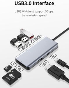 Reccilh07アルミニウムPD100W7In1タイプcドッキングステーションハブUSB-cコンバーターケーブルからタイプcUSB 3.0 (ラップトップPCコンピューター用) - Product Image 4