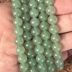 Aventurina verde natural de moda para pulsera con 23 cuentas redondas piedras preciosas elásticas para pulsera para la suerte y el crecimiento para regalos - Product Image 4