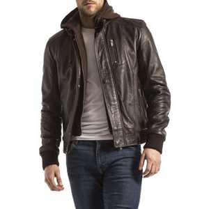 Veste de moto pour hommes conçue sur mesure veste de motard en cuir à la mode blouson de motard à capuche vente en gros - Product Image 2
