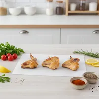 Feuilles de papier sulfurisé prédécoupées pour friteuse à air, papier cuisson antiadhésif à épaisseur personnalisée pour four et micro-ondes
