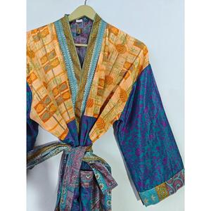 ชุดคลุมอาบน้ำชุดกิโมโนผ้าไหมส่าหรีลายดอกญี่ปุ่นหรูหรา ODM ชุดคลุมอาบน้ำชุดคลุมสำหรับผู้หญิงใส่ในฤดูร้อนชุดเพื่อนเจ้าสาวสำหรับบ้านฤดูใบไม้ร่วงฤดูใบไม้ผลิ - Product Image 4