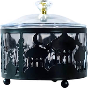 Hotpot en acier de haut niveau avec couvercle et bouton de revêtement noir moderne pour buffet de haute qualité et service de nourriture de fête de mariage - Product Image 1