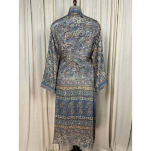 Recycled Silk Sari Women's Boho Chic Vintage <b>Beach</b> Cover Dress Robe for Resort Wear Gypsy House <b>Kimono</b> for Lounge Swimsuit - Product Image 3
