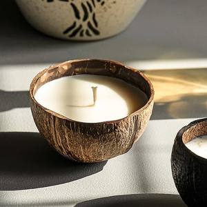 Best Selling Home Decor <b>Candle</b> Tabletop Centerpieces Decoration <b>Candle</b> in Mini Coconut Bowl Jars Cheapest Price - Product Image 2