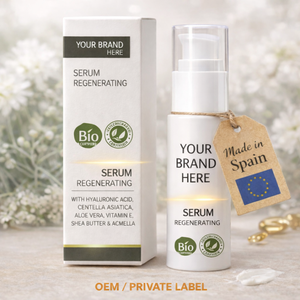 Siero Viso Rigenerante 30ml OEM con Etichetta Privata |   Acido Ialuronico, Centella, Aloe Vera |   Organico Vegano |   Prodotto in Spagna UE - Product Image 1