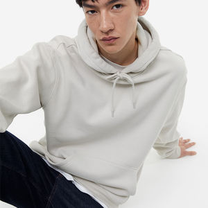 Sweat-shirt à capuche personnalisé 100% coton pour hommes, style Boxy surdimensionné sans ficelles, brodé et teint en plaine, pour l'hiver - Product Image 2