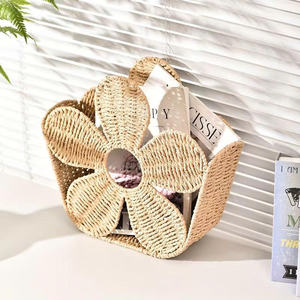 Panier de rangement pour enfants en forme de fleur en corde de papier tissée à la main, dernier design, organisateur en papier décoratif pour livres, jouets, chambre d'enfant, salle de jeux - Product Image 4