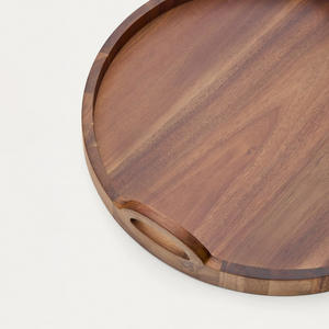 Bandeja de madera sostenible para servir alimentos con asa, bandejas de madera al mejor precio al por mayor para servir comidas - Product Image 3