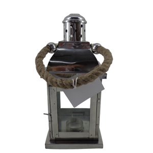 Classic Design Metal and <b>Glass</b> Lantern Silver Color Candle Jar for Living Room & Home Decor Handmade in Bulk - Product Image 1