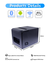Imprimante de reçu thermique 80mm Offre Spéciale imprimante de reçu POS thermique 80mm bleu -- impression de reçu d'imprimante thermique Wifi de dent