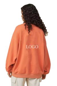 Custom Printed Classic <b>Crew</b> Pullover Top <b>Black</b> Women's Cotton <b>Sweatshirt</b> Loose Drop Shoulder Design for Autumn Winter - Product Image 2