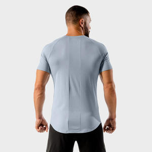 T-shirts de sport pour hommes avec logo personnalisé découpé et cousu, séchage rapide, respirants, en coton/polyester - Product Image 2