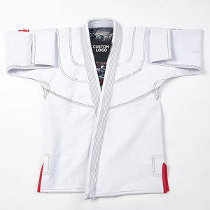 Solid Color Custom Made New Arrival Fighting Training Jiu Jitsu Uniform Unisex Polyester Cotton BJJ Kimono Washed Stretch - Product Image 1
