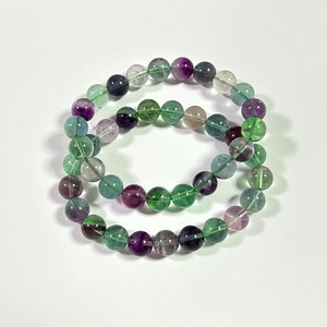 La última pulsera clásica de cuentas de fluorita de 8mm y 10mm, joyería de piedra preciosa de cristal colorido para uso diario y de aniversario - Product Image 3