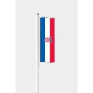 Drapeau vertical croate en aluminium pour extérieur, imprimé numériquement avec mât - Product Image 1