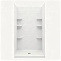 Système de panneaux muraux pour cabine de douche étanche RS-603678AS avec étagères intégrées pour salles de bain d'hôtels, villas et appartements