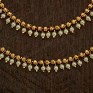 Tobillera Bohemia Chapada en Oro Antigua 176943, Joyería para Pies de Boda con Perlas y Diamantes, Incrustaciones Personalizadas, Material de Aleación de Latón, Cadena Bohemia - Product Image 3
