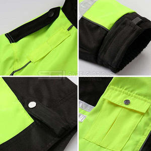 Sweat-shirt à capuche de haute qualité avec 4 poches, jaune marine, réfléchissant, pour le travail et l'extérieur, gilet de sécurité - Product Image 3