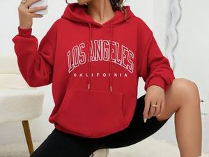 100% sweats à capuche en gros en coton biologique pour femme nouveau pull imprimé à épaules tombantes personnaliser sweats à capuche au design élégant - Product Image 5