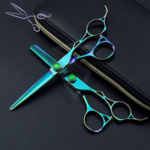 Tijeras de Peluquería Profesionales al por Mayor, Tijeras de Corte de Pelo de Acero Inoxidable Negras para Salón - Product Image 1