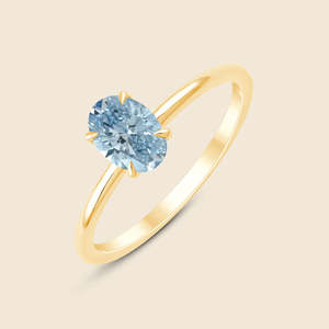 Anillo de diamante ovalado Azure de 0.3 quilates, diamante cultivado en laboratorio, corte ovalado, F-VS, en oro sólido de 14K, para novia, boda, compromiso, fiesta. - Product Image 3
