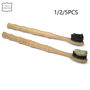 Cepillo de dientes de bambú de cerdas suaves negras logotipo personalizado cepillos de dientes de madera Natural reciclables biodegradables cepillo de dientes de bambú para adultos - Product Image 2