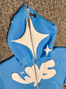 Nuevo elegante logotipo personalizado Puff impresión Unisex Sudadera con capucha 100% algodón peso pesado zip up sudadera con cremallera completa puff impresión - Product Image 5