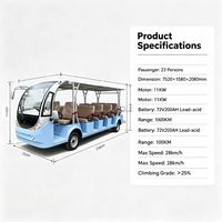 Autobús Eléctrico Turístico de Larga Distancia, Autobús Urbano con Capacidad para 23 Pasajeros, Batería de 72V200AH, Alcance de 100KM, Personalizable