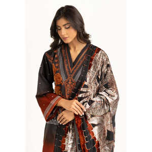 Conjunto de Traje de 3 Piezas para Mujer Khaddar con Detalle Bordado IUSTKSD-1262 - Product Image 6