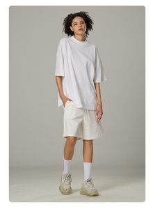 100% algodón de alta calidad camisetas de gimnasio de gran tamaño para hombres hombro caído 300 ropa de calle de peso pesado personalizada para camisetas con estampado de hojaldre - Product Image 6