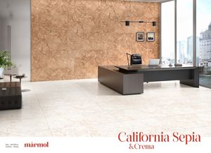 Carreaux de porcelaine émaillée de style européen moderne 600x1200mm finition brillante CALIFORNIA SEPIA pour salle de bain sol intérieur chambre de villa - Product Image 3