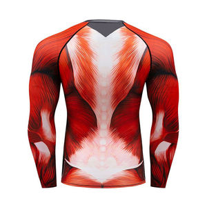 BJJ Rash Guard MMA Rash guard Jiu-Jitsu Venta al por mayor Hombres Impresión personalizada Compresión BJJ Rash Guards Ropa deportiva - Product Image 2