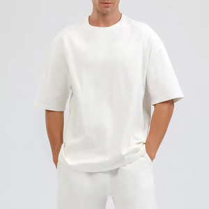 Camiseta de Verano Casual 100% Algodón para Hombre, Logotipo Personalizado, Talla Grande, Hombros Caídos, Cuello Redondo, Manga Corta - Product Image 4