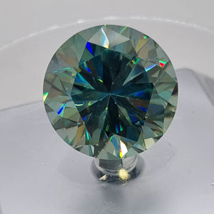 เพชรโมอิสซาไนต์ทรงกลมสีฟ้าอ่อนสำหรับทำเครื่องประดับ - Product Image 5