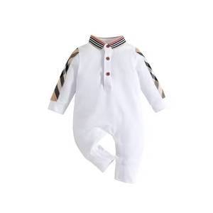 Mejor diseño de moda de alta calidad niños pequeños monos mameluco del bebé con cuello elegante - Product Image 5