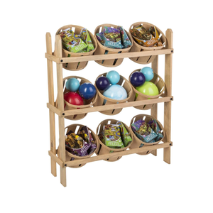 Présentoir en bois à plusieurs niveaux de style Midcountry naturel en gros avec support de panier à boisseau en bois pour le marché du Vietnam - Product Image 6