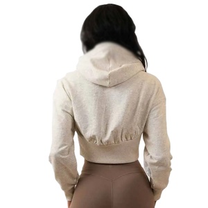 OEM Wholesale Casual Summer Printed Washed <b>Slim</b> Fit Hooded Drop Shoulder Crop Top with Badge for Women - Product Image 6