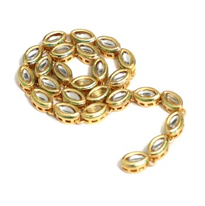 สร้อยคอเมินาการี คันดัน คาดี ชุบทอง 10K ขนาด 7x10 มม. จาก Beadsnfashion ประดับด้วยลูกปัดสีทองอร่าม  งานศิลปะ  อะไหล่เครื่องประดับ - Product Image 2